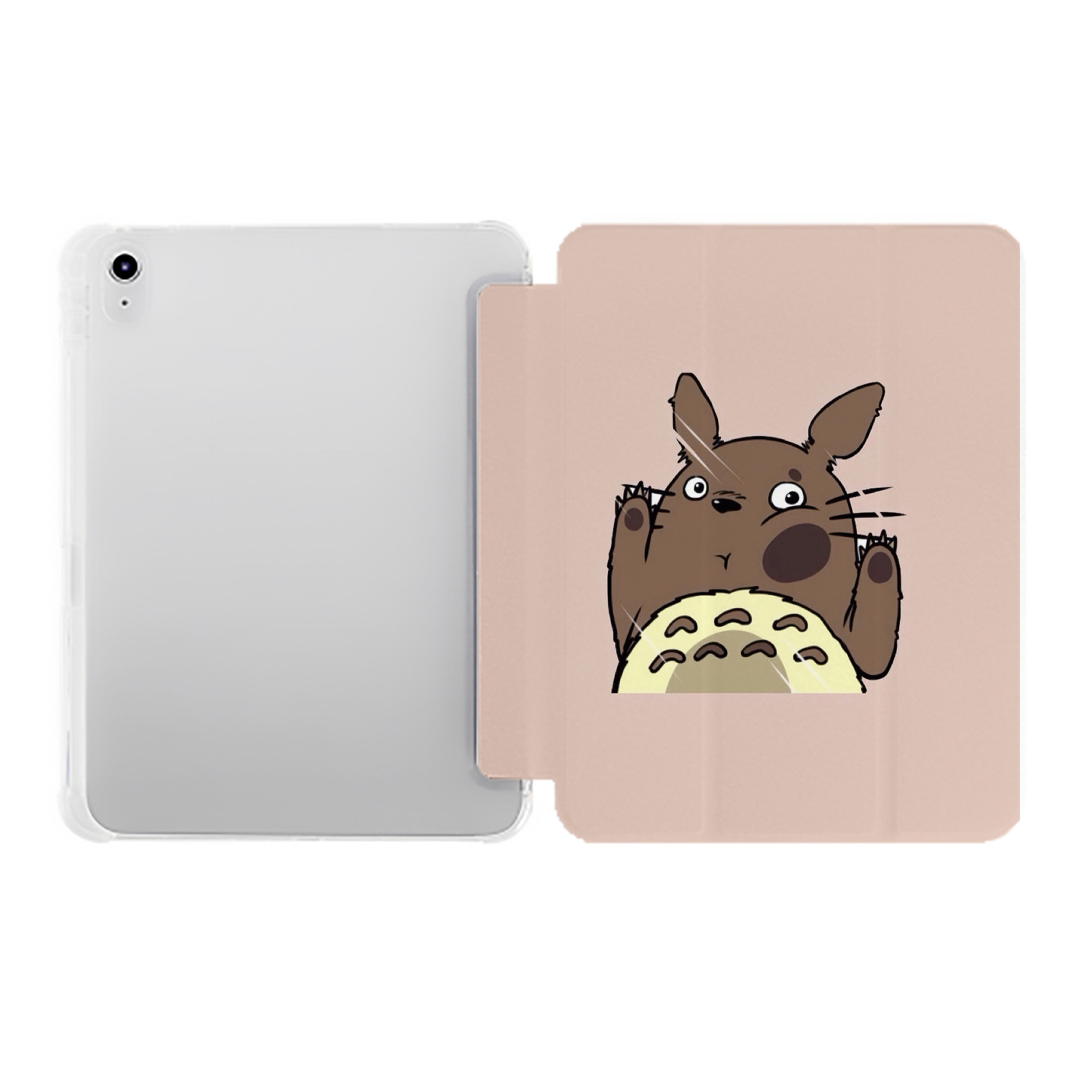 （画像用） となりのトトロ 草壁メイ 草壁サツキ My Neighbor Totoro Satsuki Kusakabe Mei Kusakabe IPad ケース ペン収納付き 三つ折りスタンド PUレザー×シリコン 対応機種9.5/10.5/10.9インチ